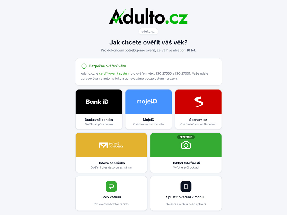 Nové metody ověření věku