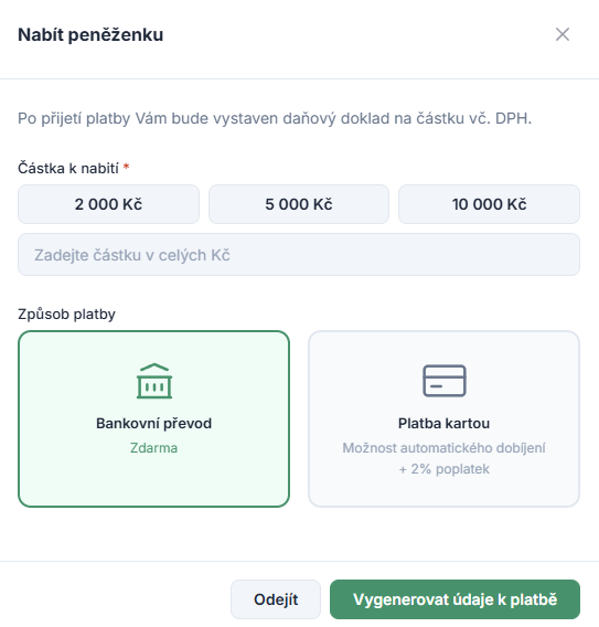 adulto nabití kreditu